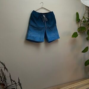 Geometric Ombré Swim Trunks